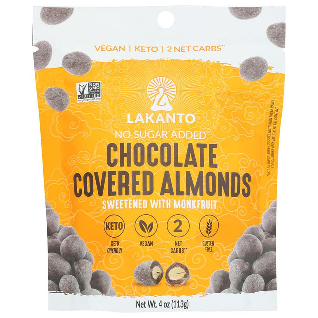 LAKANTO: Almonds Choc Covrd, 4 oz - #tag1# - #tag2#