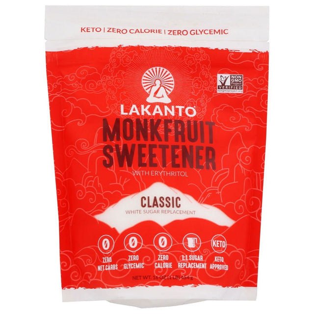 LAKANTO: Classic Monkfruit and Erythritol Sweetener White Sugar Replacement, 16 oz - Sunshine Co Op. - #tag1# - #tag2# - #tag3# - #tag4#