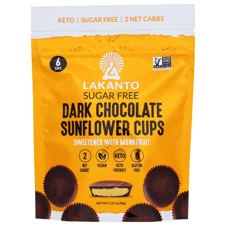 LAKANTO: Cups Drk Choc Sunflwr, 3.17 oz - #tag1# - #tag2#