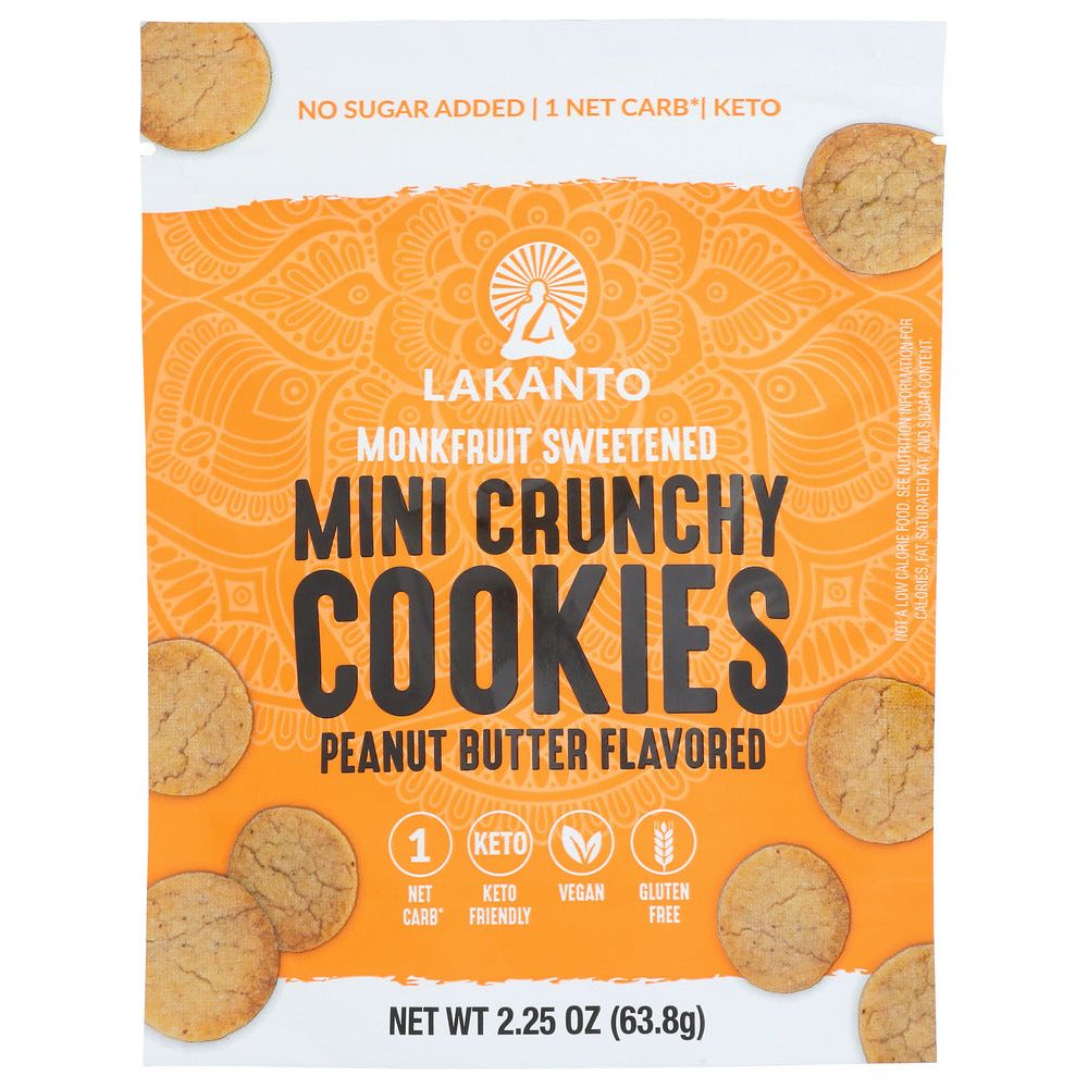 LAKANTO: Mini Crunchy Peanut Butter Cookies, 2.25 oz - #tag1# - #tag2#