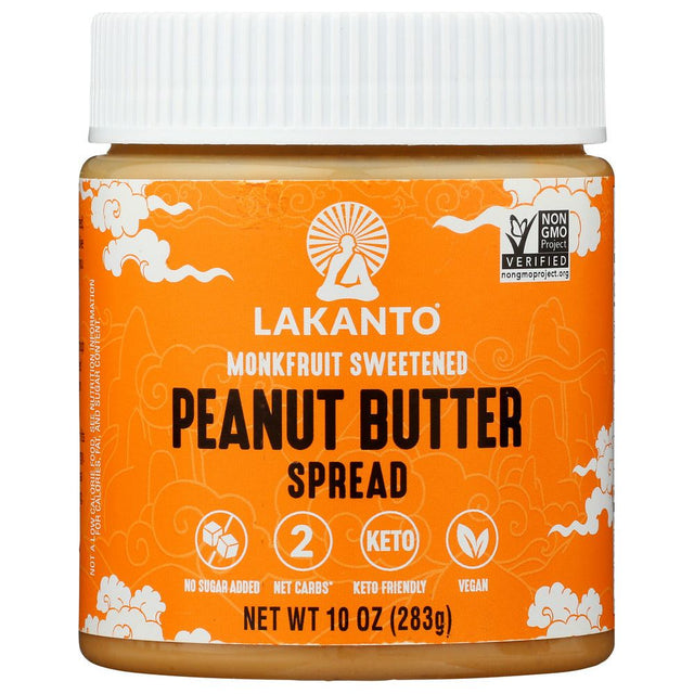 LAKANTO: Spread Peanut Butter, 10 oz - #tag1# - #tag2#