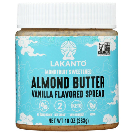 LAKANTO: Spread Vanilla Almond Butter, 10 oz - #tag1# - #tag2#