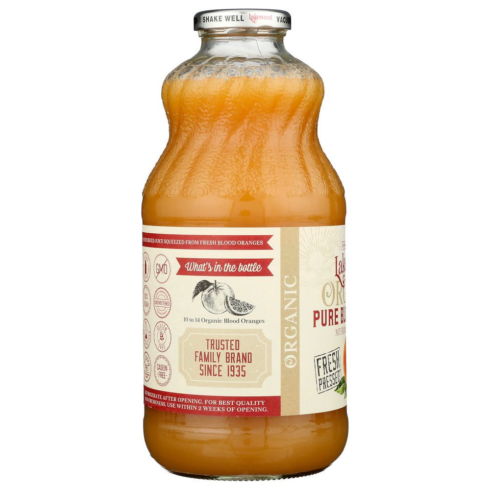 LAKEWOOD: Organic Pure Blood Orange Juice, 32 fo - #tag1# - #tag2#