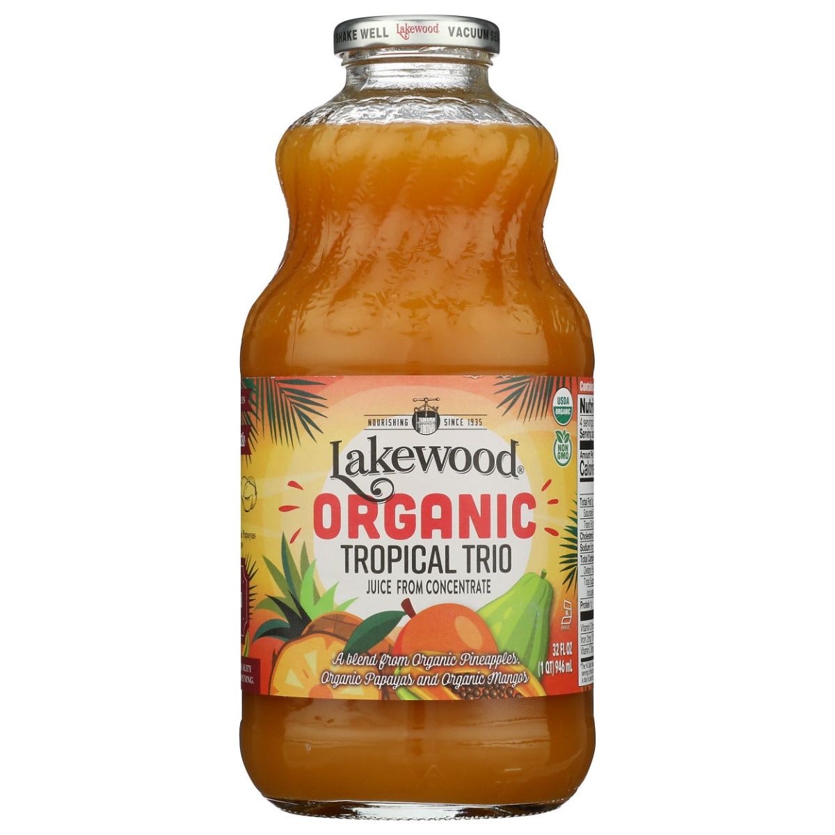 LAKEWOOD: Organic Tropical Trio Juice, 32 fo - #tag1# - #tag2#