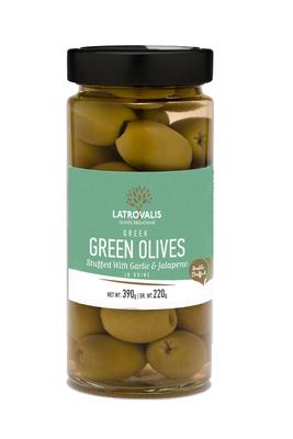 LATROVALIS: Olive Grn Garlic Jalapen, 7.76 oz - #tag1# - #tag2#