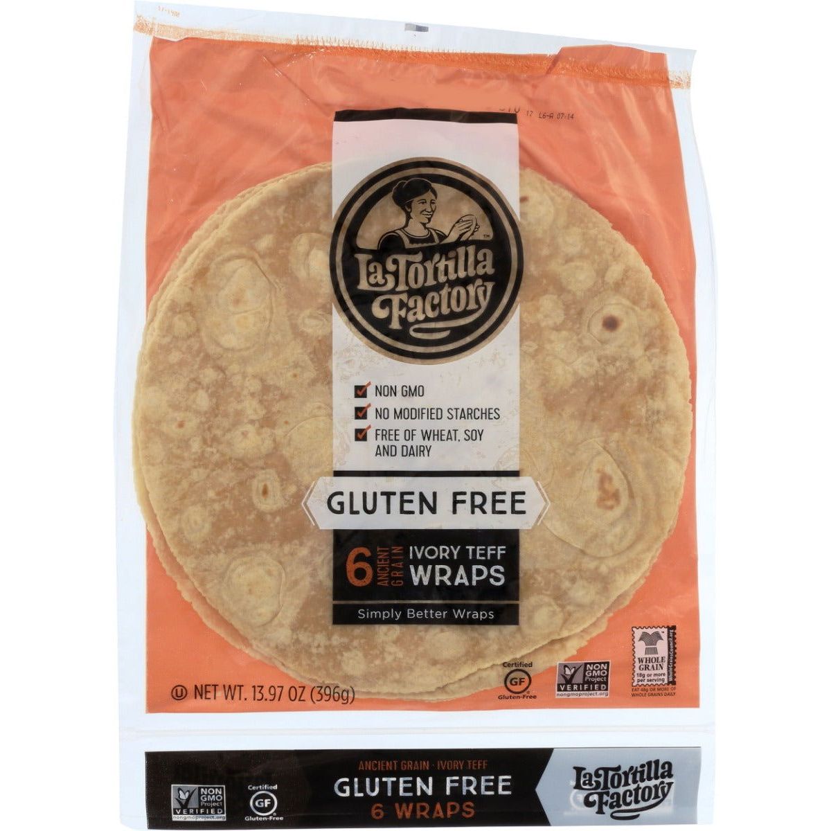 LA TORTILLA FACTORY: Gluten Free Wheat Free Wraps Ivory Teff, 13.96 oz - Sunshine Co Op. - #tag1# - #tag2# - #tag3# - #tag4#