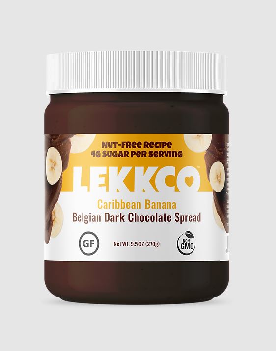 LEKKCO: Caribbean Banana Belgian Dark Chocolate Spread, 9.5 oz - #tag1# - #tag2#