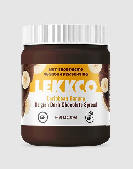 LEKKCO: Caribbean Banana Belgian Dark Chocolate Spread, 9.5 oz - #tag1# - #tag2#