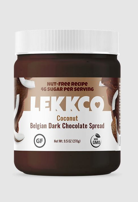 LEKKCO: Coconut Belgian Dark Chocolate Spread, 9.5 oz - #tag1# - #tag2#