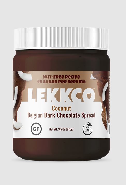 LEKKCO: Coconut Belgian Dark Chocolate Spread, 9.5 oz - #tag1# - #tag2#