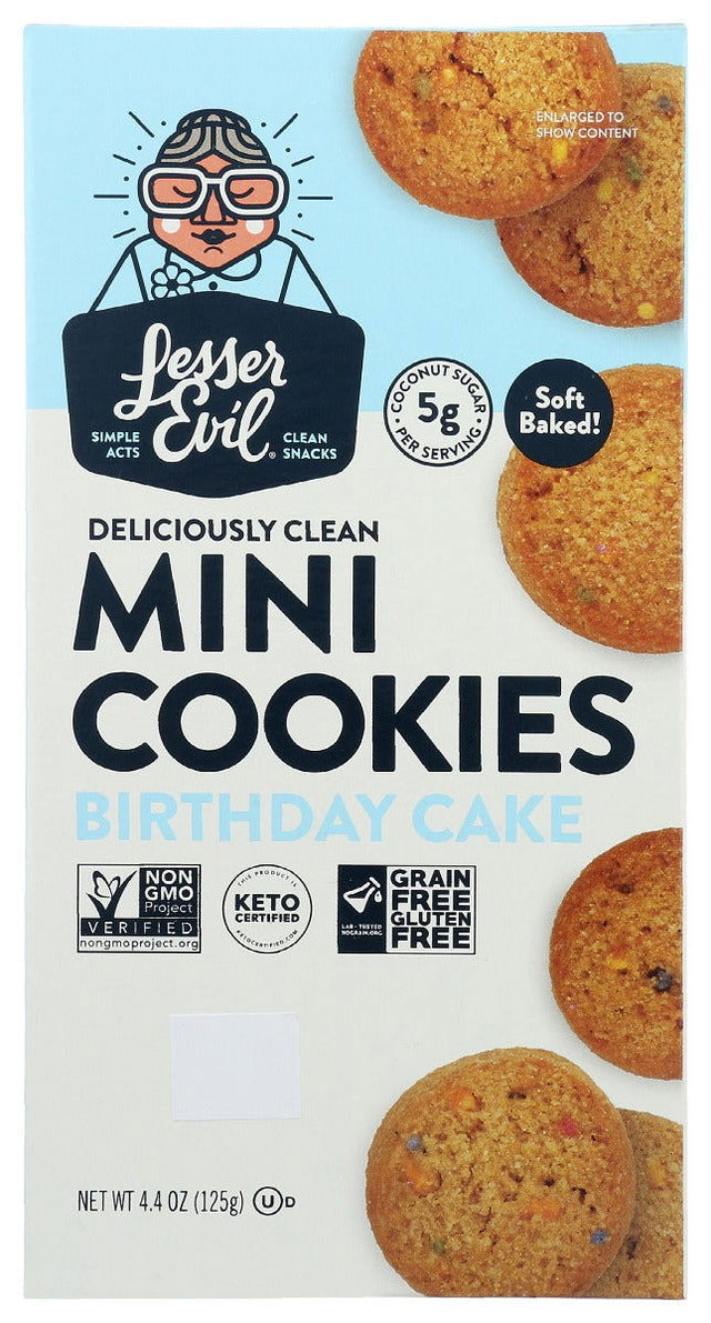LESSER EVIL: Birthday Cake Mini Cookies, 4.4 oz - #tag1# - #tag2#