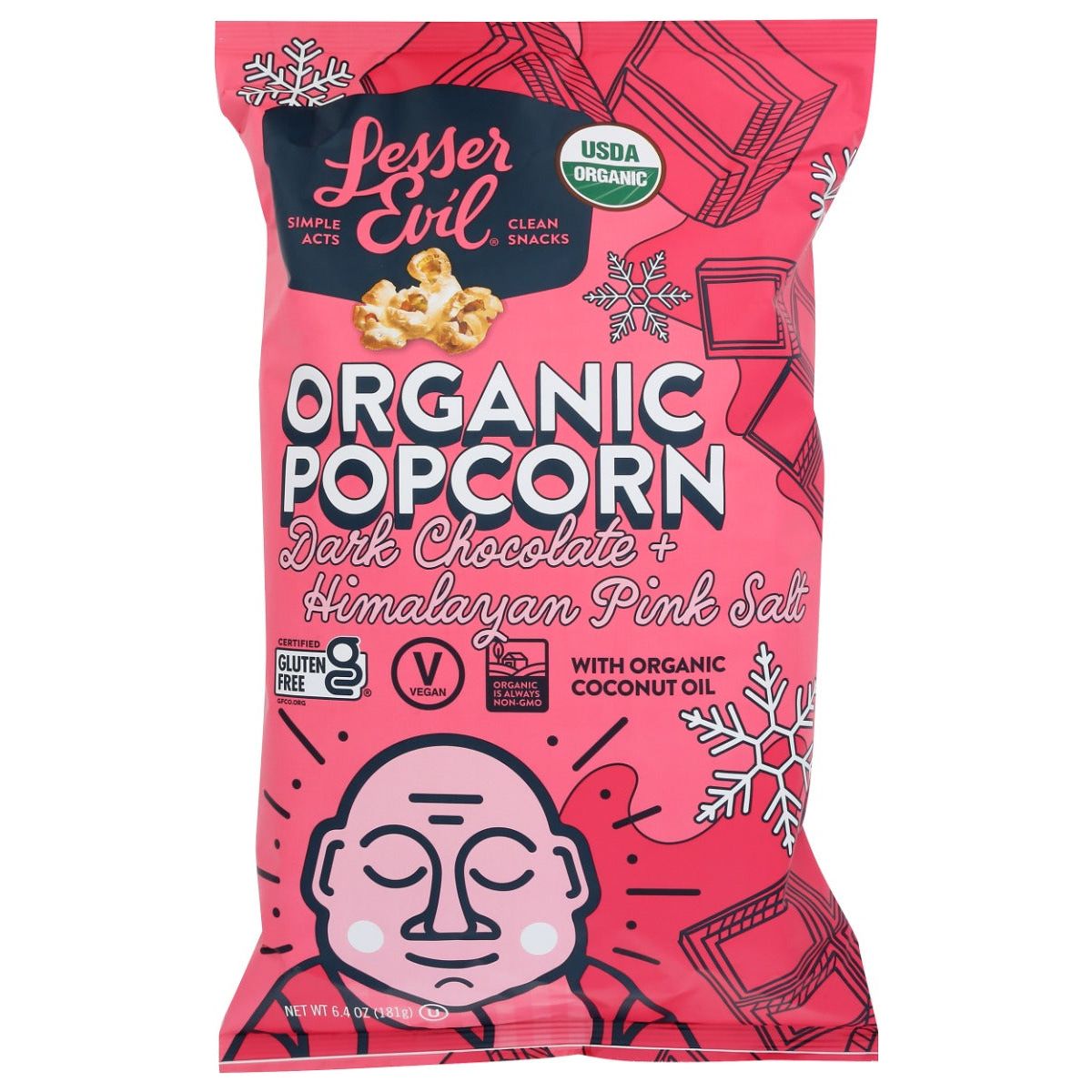 LESSER EVIL: Organic Popcorn Dark Chocolate Himalayan Pink Salt, 6.4 oz - #tag1# - #tag2#