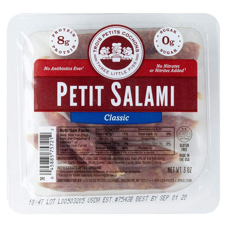 LES TROIS PETITS: Classic Petit Salami, 3 oz - #tag1# - #tag2#