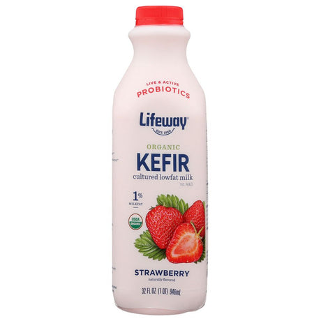LIFEWAY: Organic Kefir Strawberries 'n Cream Cultured Lowfat Milk Smoothie, 32 oz - #tag1# - #tag2#