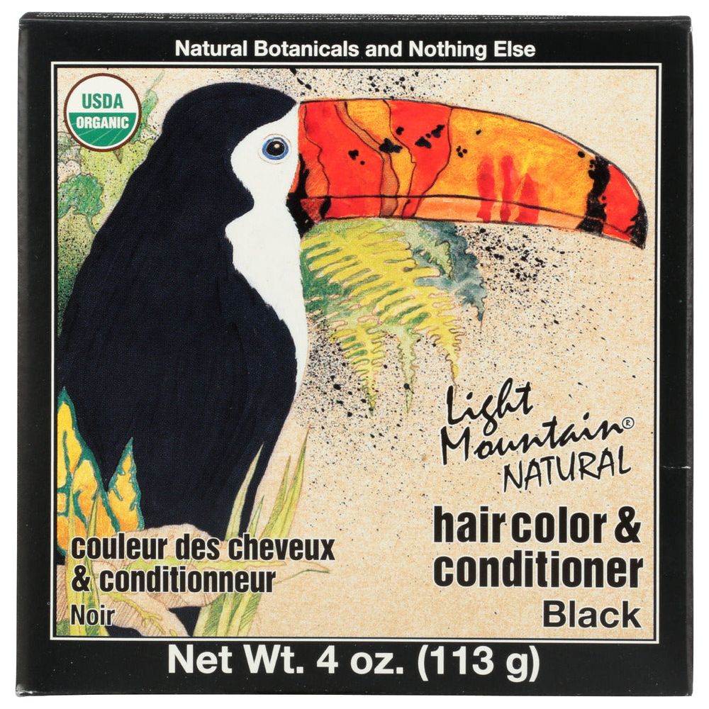 LIGHT MOUNTAIN: Natural Hair Color & Conditioner Black, 4 oz - #tag1# - #tag2#