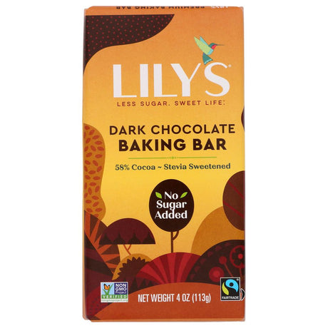 LILYS SWEETS: Bar Baking Vertical Dark Chocolate, 4 OZ - #tag1# - #tag2#