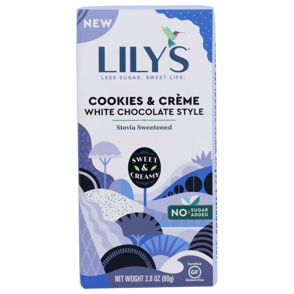 LILYS SWEETS: Bar Chocolate White Cookies & Cream, 2.8 OZ - #tag1# - #tag2#