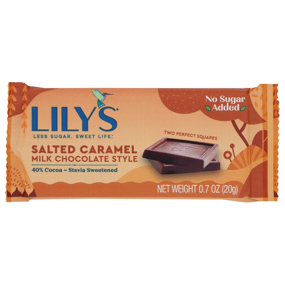 LILYS SWEETS: Milk Chocolate Bar Salted Caramel, 0.7 OZ - #tag1# - #tag2#