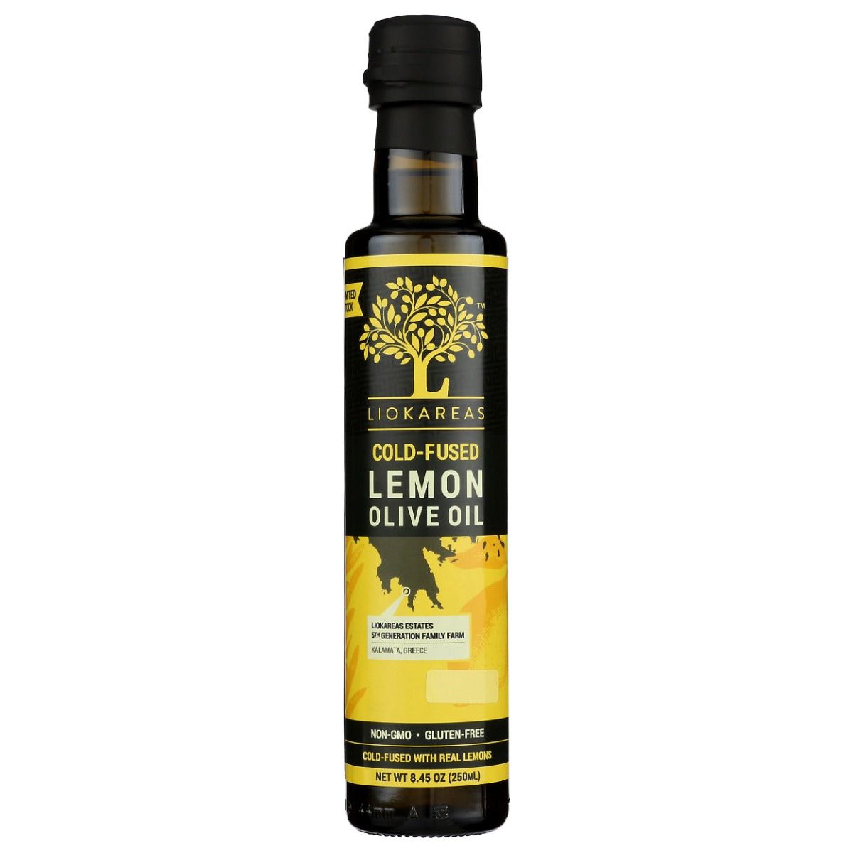 LIOKAREAS: Cold Fused Lemon Greek Olive Oil, 8.45 oz - #tag1# - #tag2#