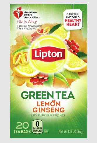 LIPTON: Lemon Ginseng Green Tea, 20 bg - #tag1# - #tag2#