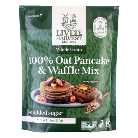 LIVELY HARVEST: Mix Oat Pancake Waffle Whole Grain, 17.99 oz - #tag1# - #tag2#
