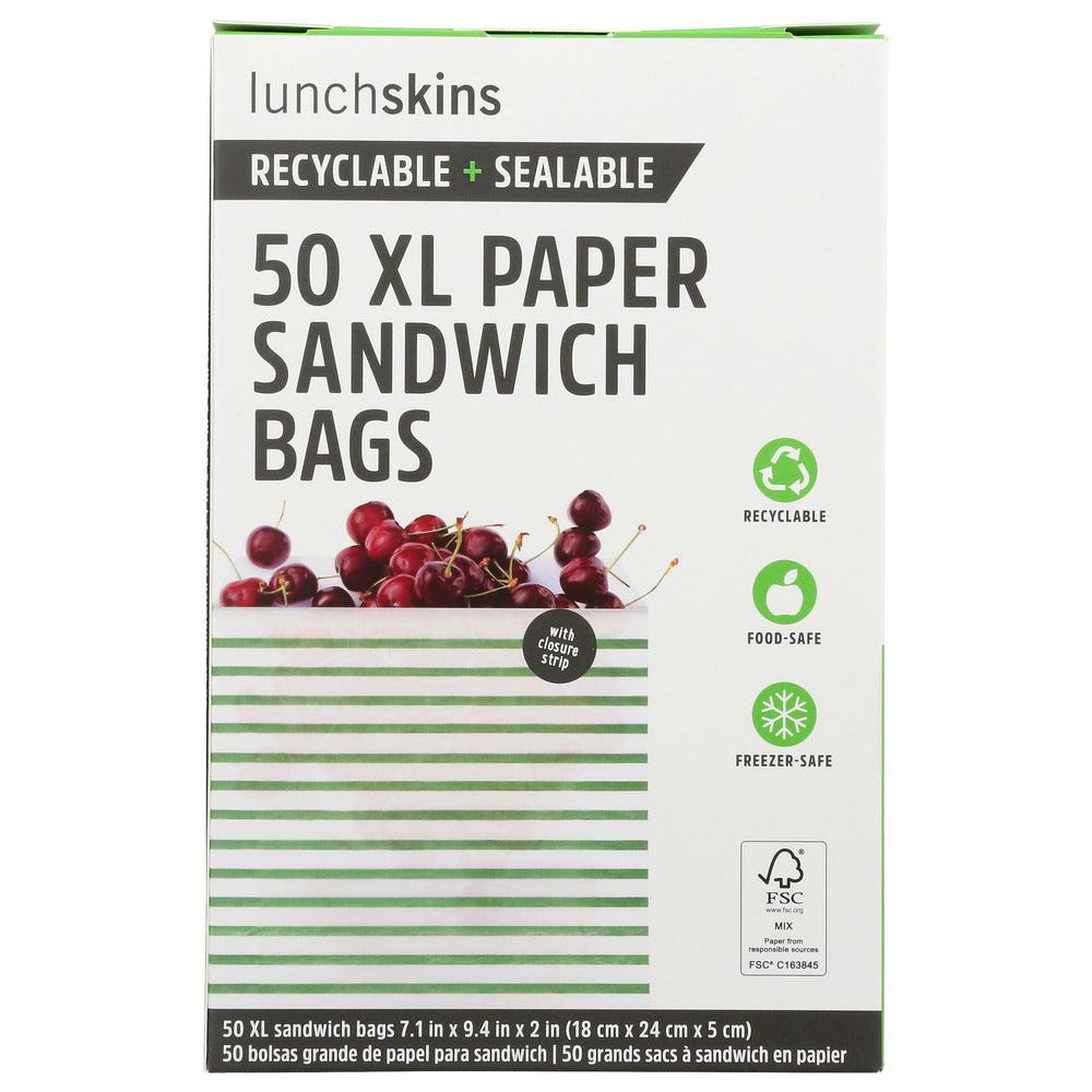 LUNCHSKINS: Paper Xl Sand Bag Stripe, 50 bx - #tag1# - #tag2#