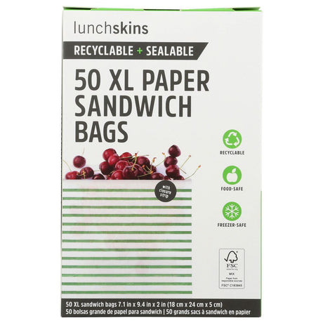 LUNCHSKINS: Paper Xl Sand Bag Stripe, 50 bx - #tag1# - #tag2#