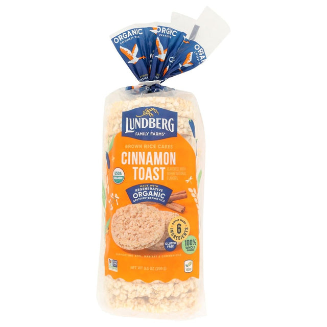 LUNDBERG: Organic Cinnamon Toast Rice Cakes, 9.5 oz - #tag1# - #tag2#