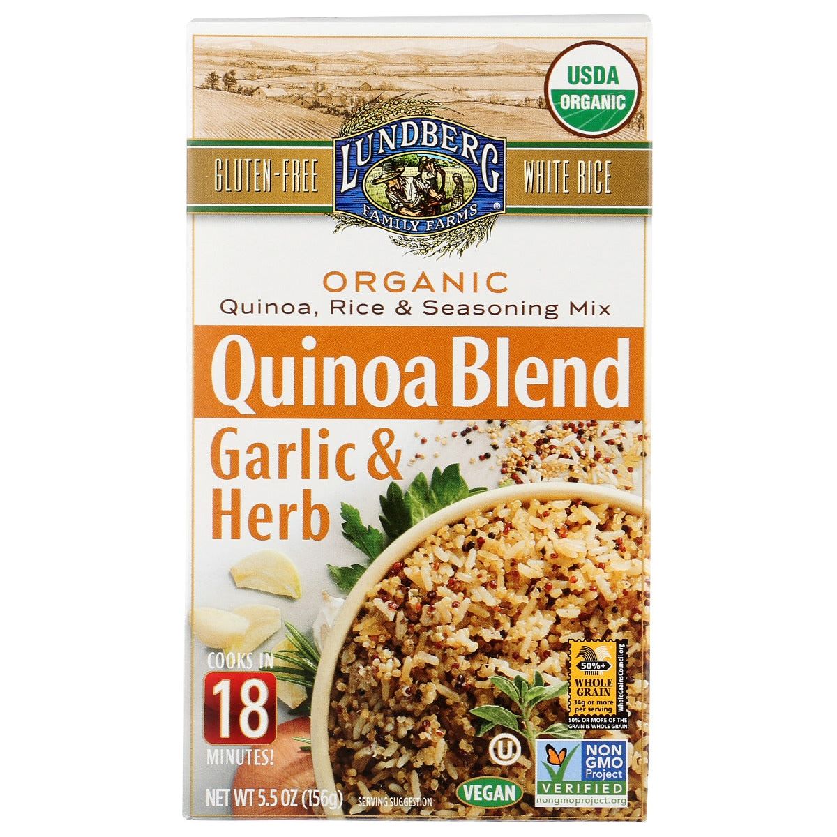 LUNDBERG: Quinoa Wht Rce Glc Hrb En, 5.5 oz - #tag1# - #tag2#