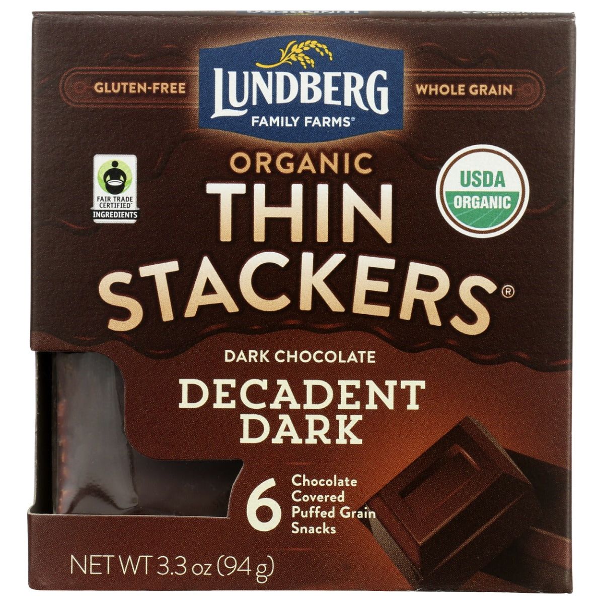 LUNDBERG: Rice Cake Dark Chocolate Thin, 3.30 Oz - #tag1# - #tag2#