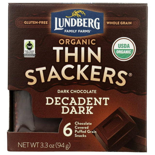 LUNDBERG: Rice Cake Dark Chocolate Thin, 3.30 Oz - #tag1# - #tag2#