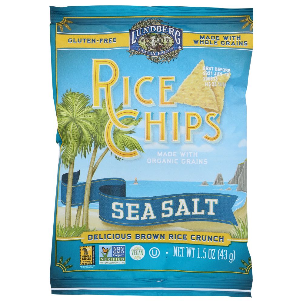 LUNDBERG: Sea Salt Rice Chips, 1.5 oz - #tag1# - #tag2#
