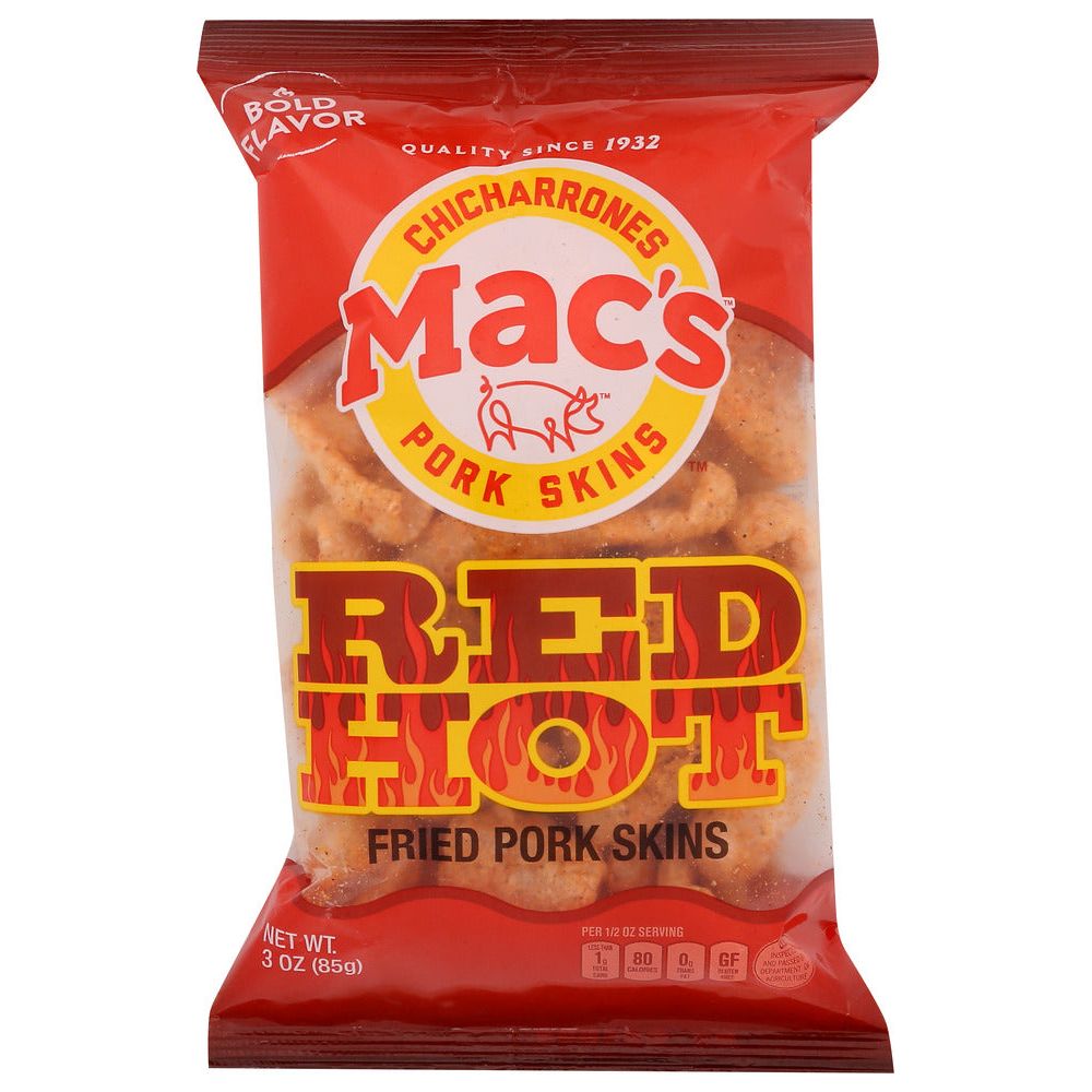MACS: Red Hot Fried Pork Skins, 3 oz - #tag1# - #tag2#