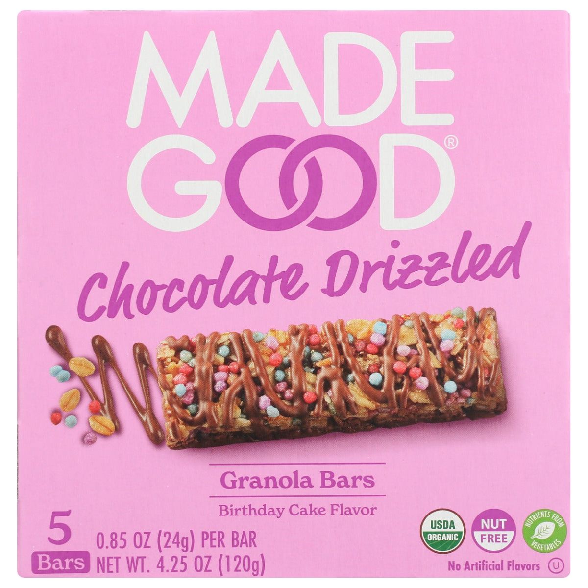 MADEGOOD: Birthday Cake Chocolate Drizzled Granola Bars, 4.2 oz - #tag1# - #tag2#