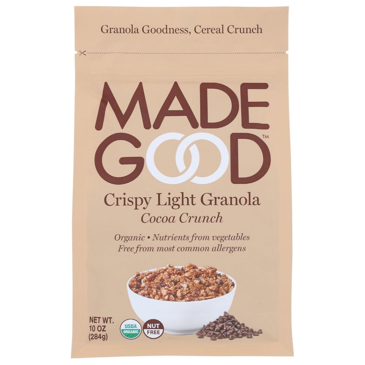 MADEGOOD: Crispy Light Granola Cocoa Crunch, 10 oz - Sunshine Co Op. - #tag1# - #tag2# - #tag3# - #tag4#