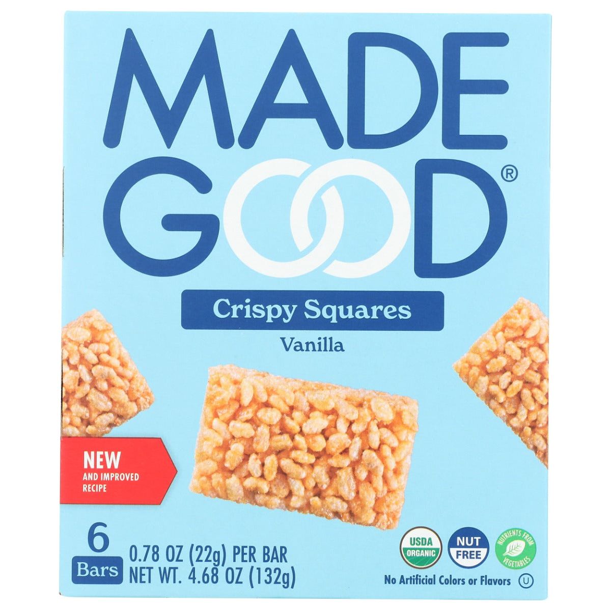 MADEGOOD: Vanilla Crispy Squares, 4.68 oz - #tag1# - #tag2#