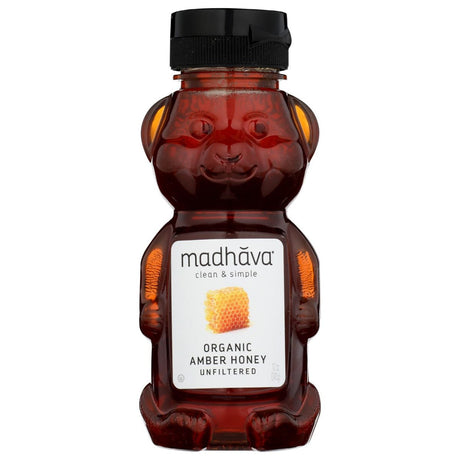 MADHAVA HONEY: Organic Honey Bear, 12 oz - #tag1# - #tag2#