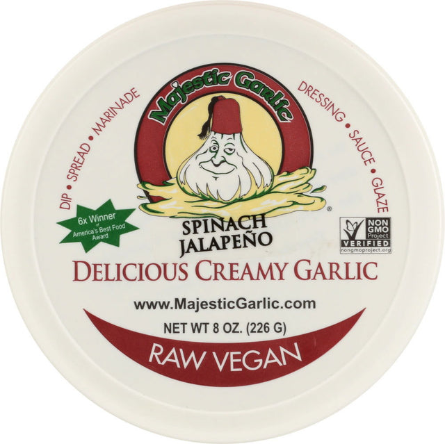 MAJESTIC GARLIC INC: Spinach Jalapeño Delicious Creamy Garlic, 8 oz - #tag1# - #tag2#