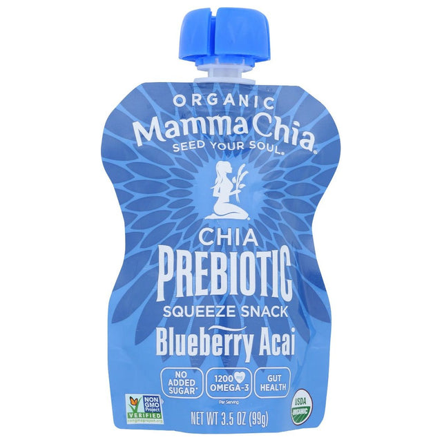 MAMMACHIA: Blueberry Acai Organic Chia Prebiotic Squeeze, 3.5 oz - #tag1# - #tag2#