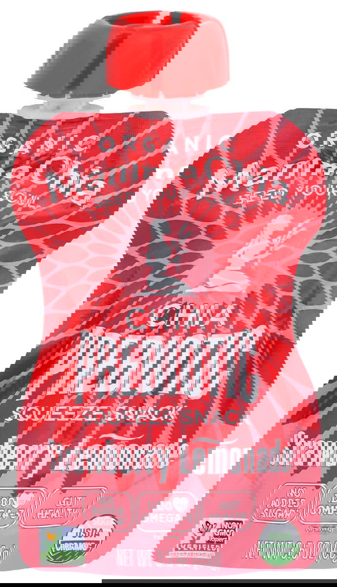 MAMMACHIA: Strawberry Lemonade Organic Chia Prebiotic Squeeze, 3.5 oz - #tag1# - #tag2#