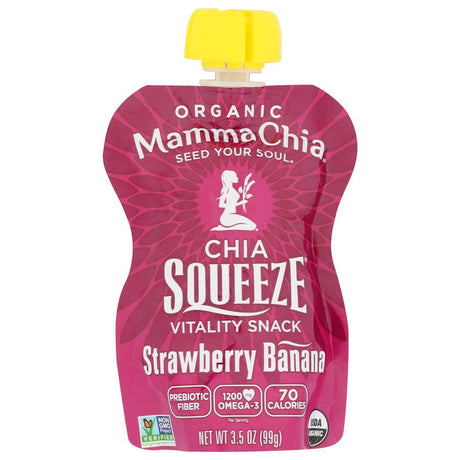 MAMMA CHIA: Organic Chia Squeeze Vitality Snack Strawberry Banana, 3.5 oz - Sunshine Co Op. - #tag1# - #tag2# - #tag3# - #tag4#