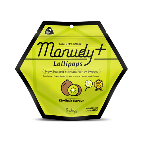 MANUDY: Manuka Honey Sweets Lollipops Kiwifruit Flavour, 1 bg - #tag1# - #tag2#
