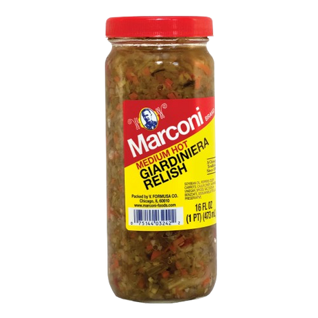 MARCONI: Medium Hot Giardiniera Relish, 16 oz - #tag1# - #tag2#
