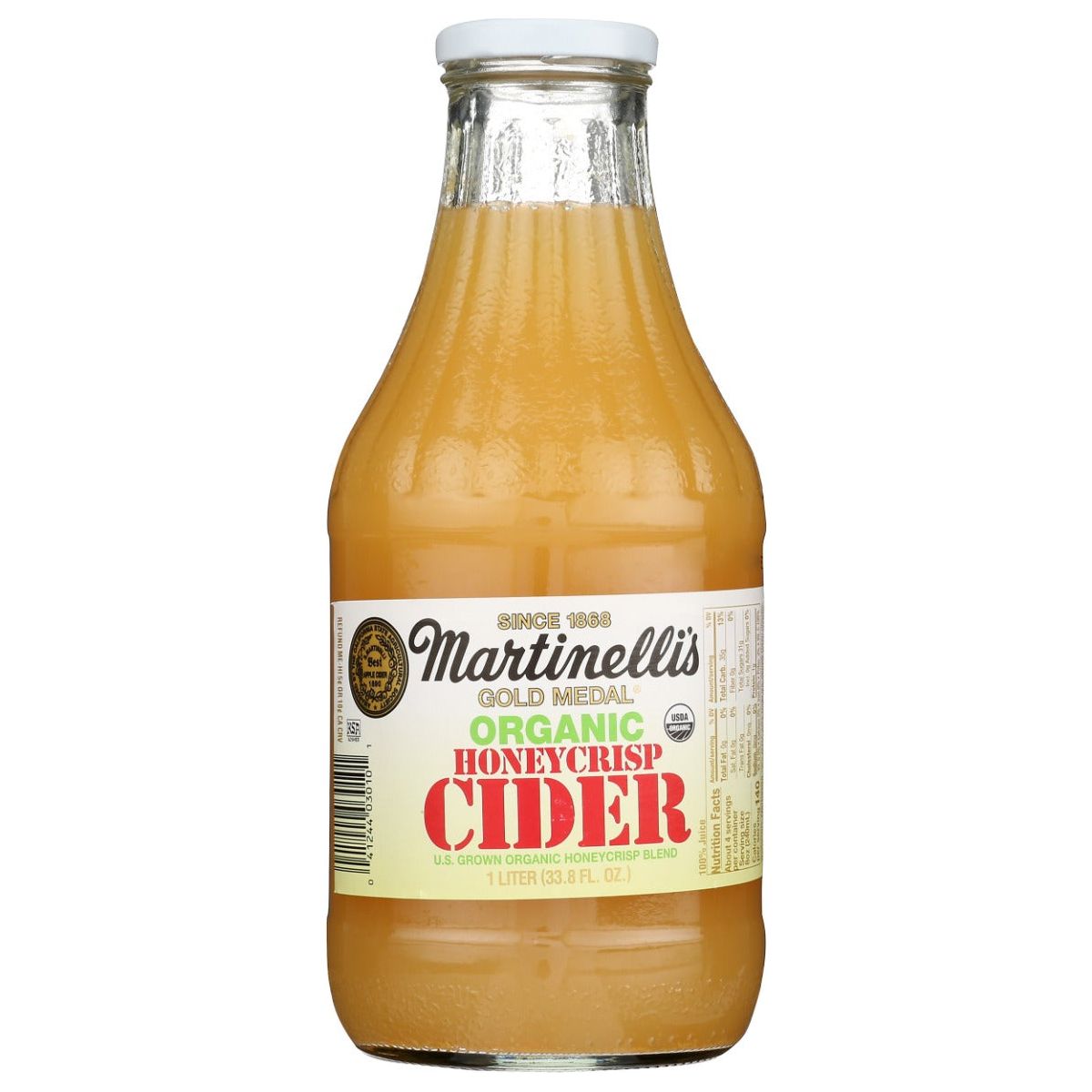 MARTINELLI: Organic Unfiltered Honeycrisp Apple Cider, 33.8 fo - #tag1# - #tag2#