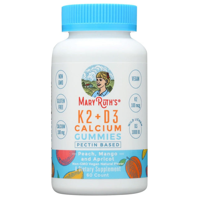MARYRUTHS: K2 Plus D3 Calcium Gummies, 60 pc - #tag1# - #tag2#