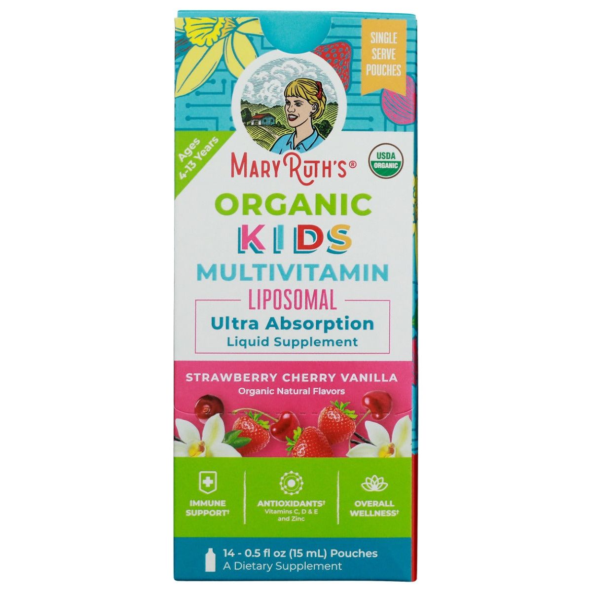 MARYRUTHS: Kids Multivitamin Liposomal Box Strawberry Cherry Vanilla, 210 ml - #tag1# - #tag2#