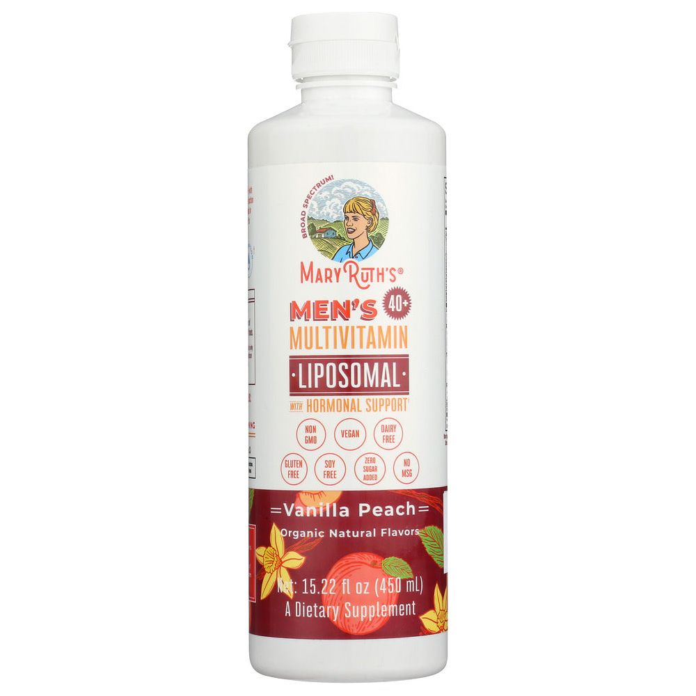 MARYRUTHS: Mens 40Plus Multivitamin Liposomal Vanilla Peach, 15.22 fo - #tag1# - #tag2#