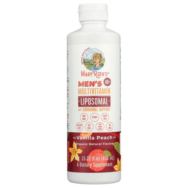 MARYRUTHS: Mens 40Plus Multivitamin Liposomal Vanilla Peach, 15.22 fo - #tag1# - #tag2#