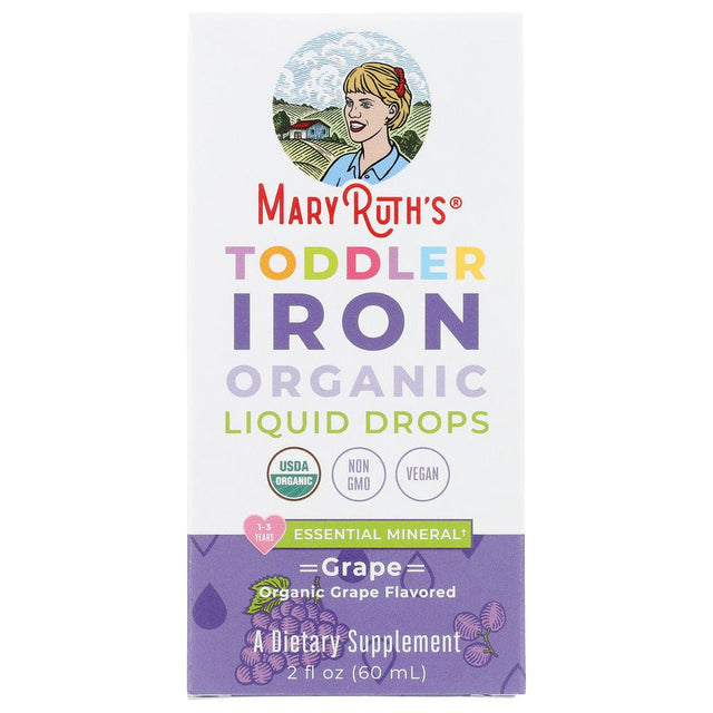 MARYRUTHS: Organic Toddler Iron Liquid Drops Grape, 2 fo - #tag1# - #tag2#