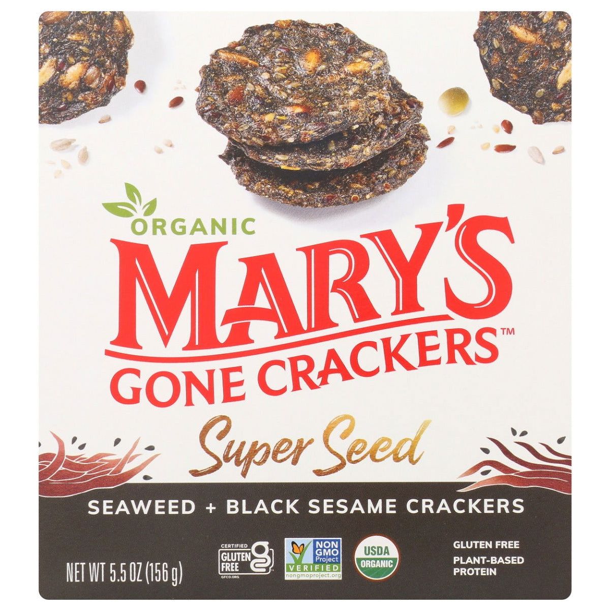 MARYS GONE CRACKERS: Super Seed Seaweed and Black Sesame Crackers, 5.5 oz - Sunshine Co Op. - #tag1# - #tag2# - #tag3# - #tag4#